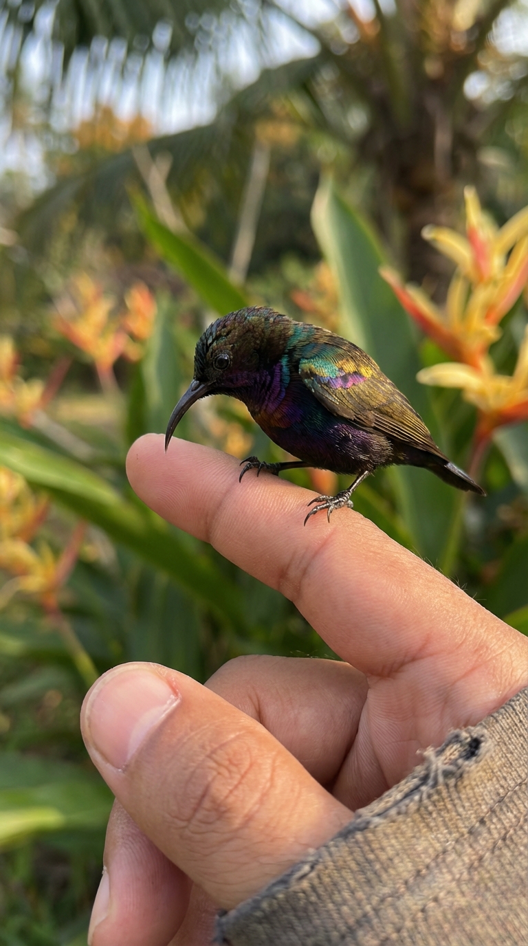 POV Small Cute Bird Interaction (3D Photorealistic) Master Template Prompt