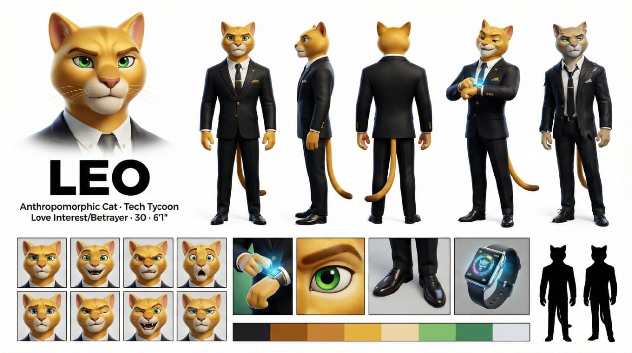 Prompt to create a character reference sheet 2